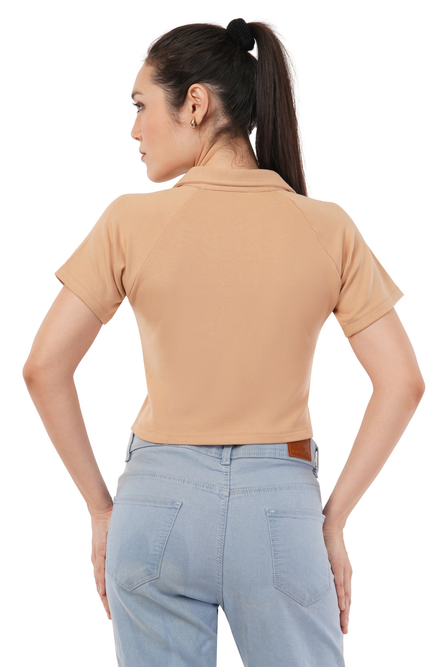 The Peach Collar Crop | Short Sleeve Bamboo Polo