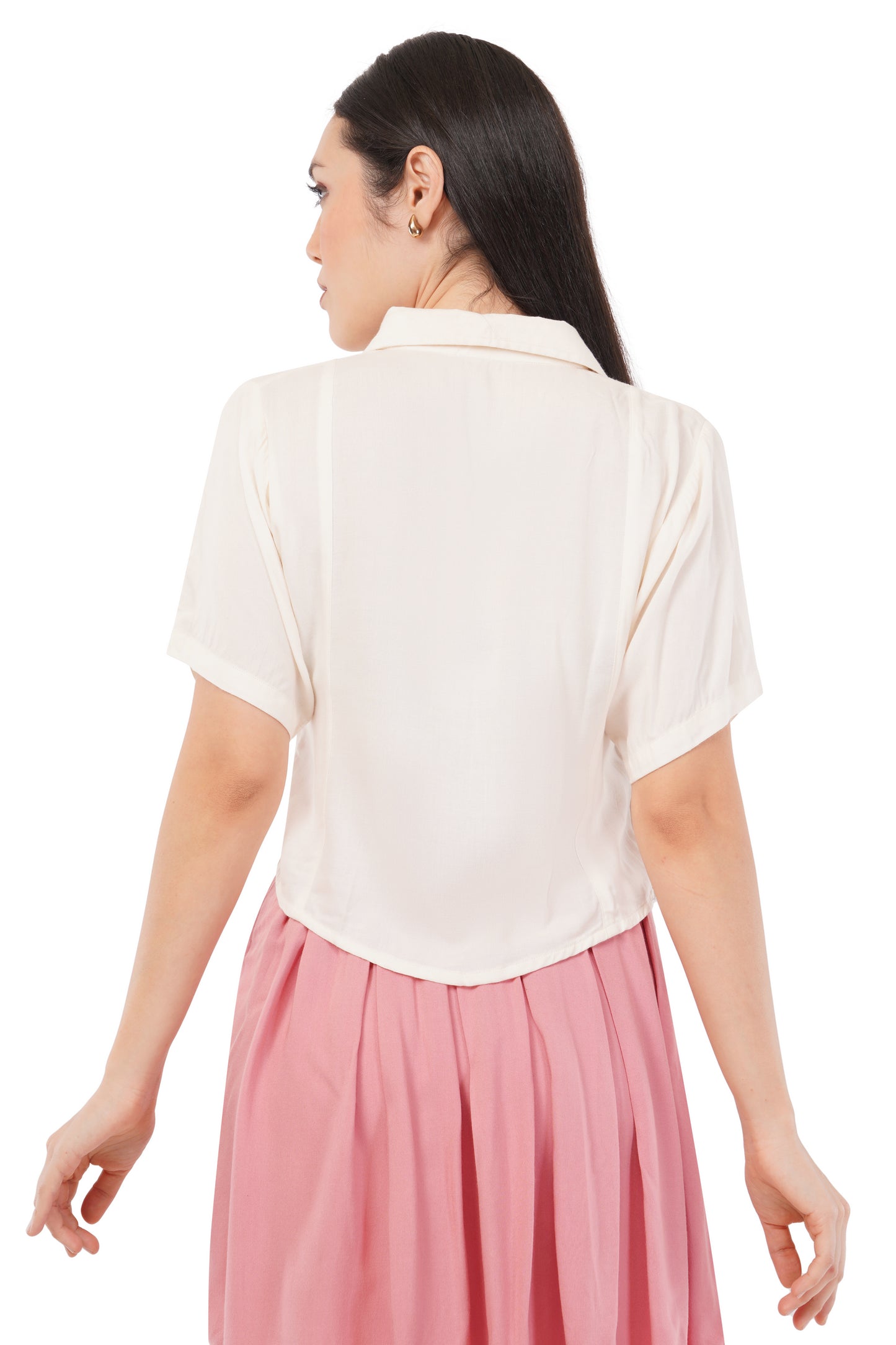 The Pearl Point Shirt | Short Sleeve Bamboo Blouse