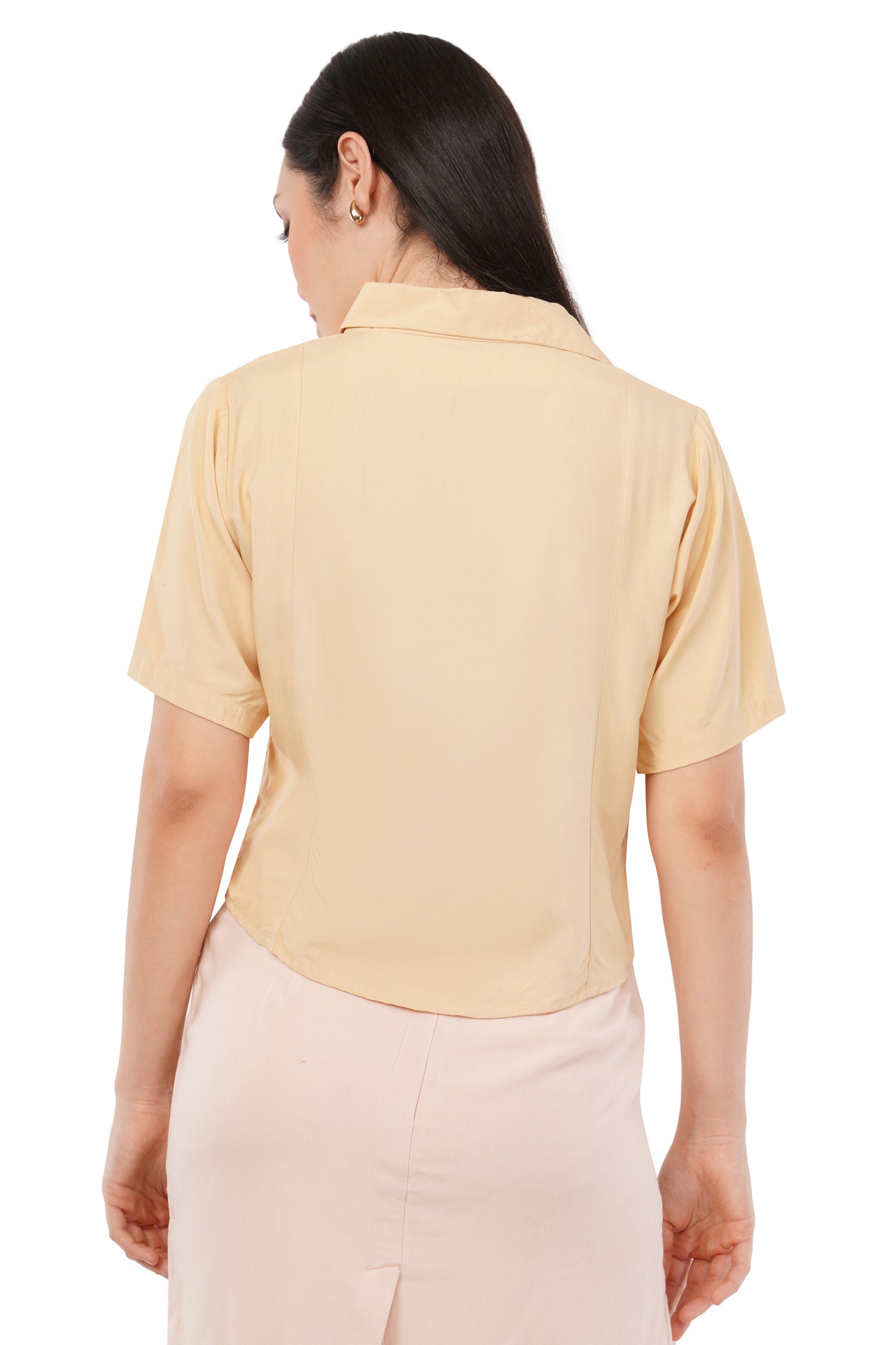 The Honeygold Button Shirt | Short Sleeve Bamboo Blouse