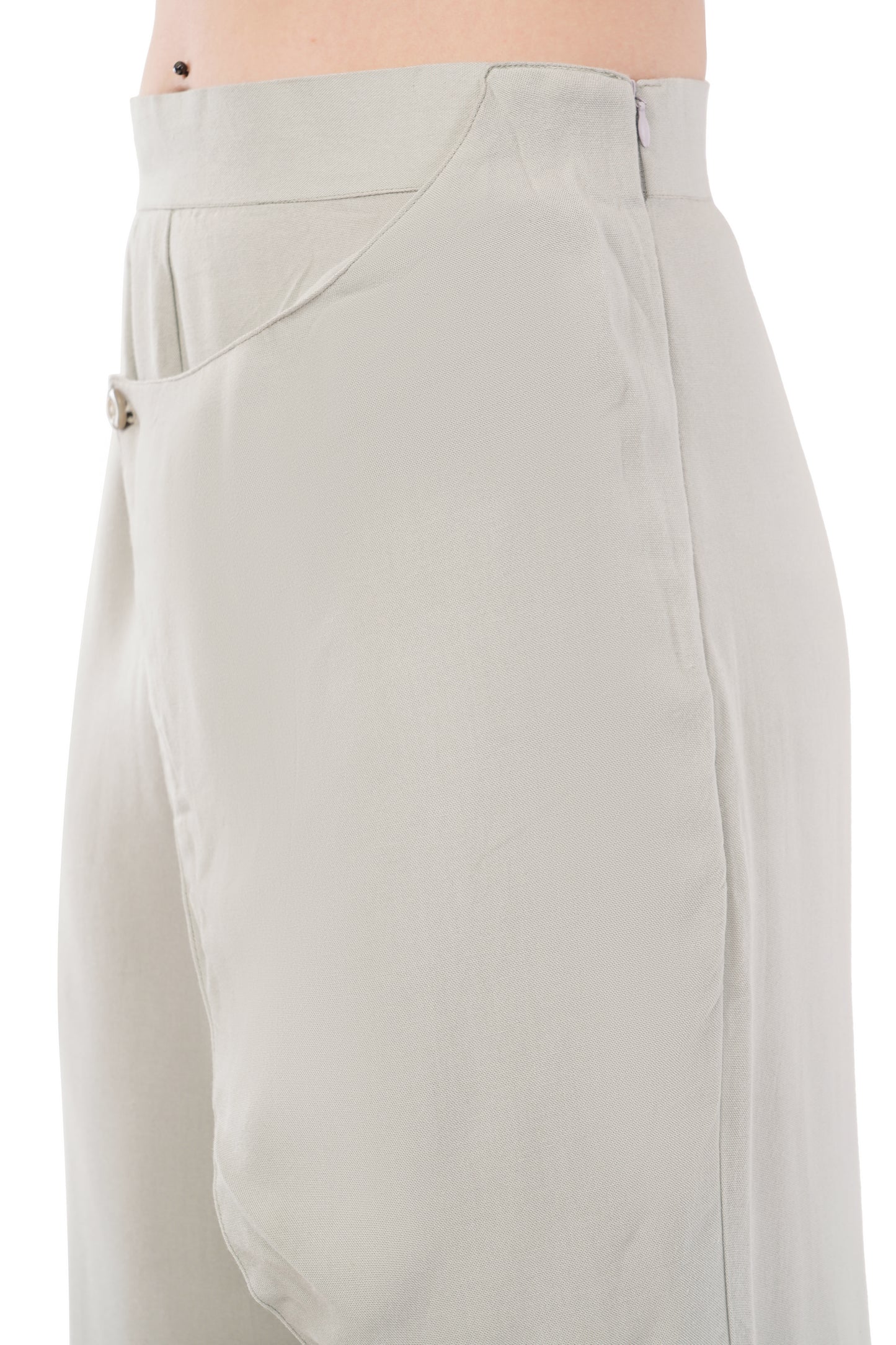 The Marlowe Wrap Trousers | Sage Wide-Leg
