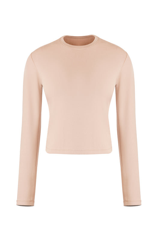 The Nude Perfection Crop | Long Sleeve Fitted Top