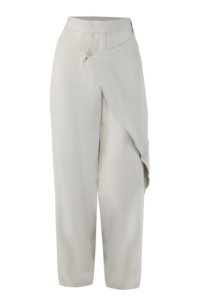 The Marlowe Wrap Trousers | Sage Wide-Leg