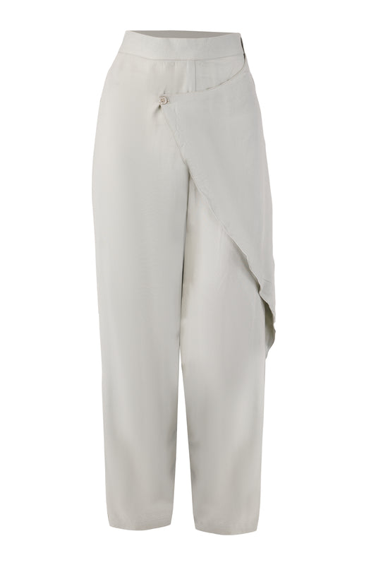 The Marlowe Wrap Trousers | Sage Wide-Leg