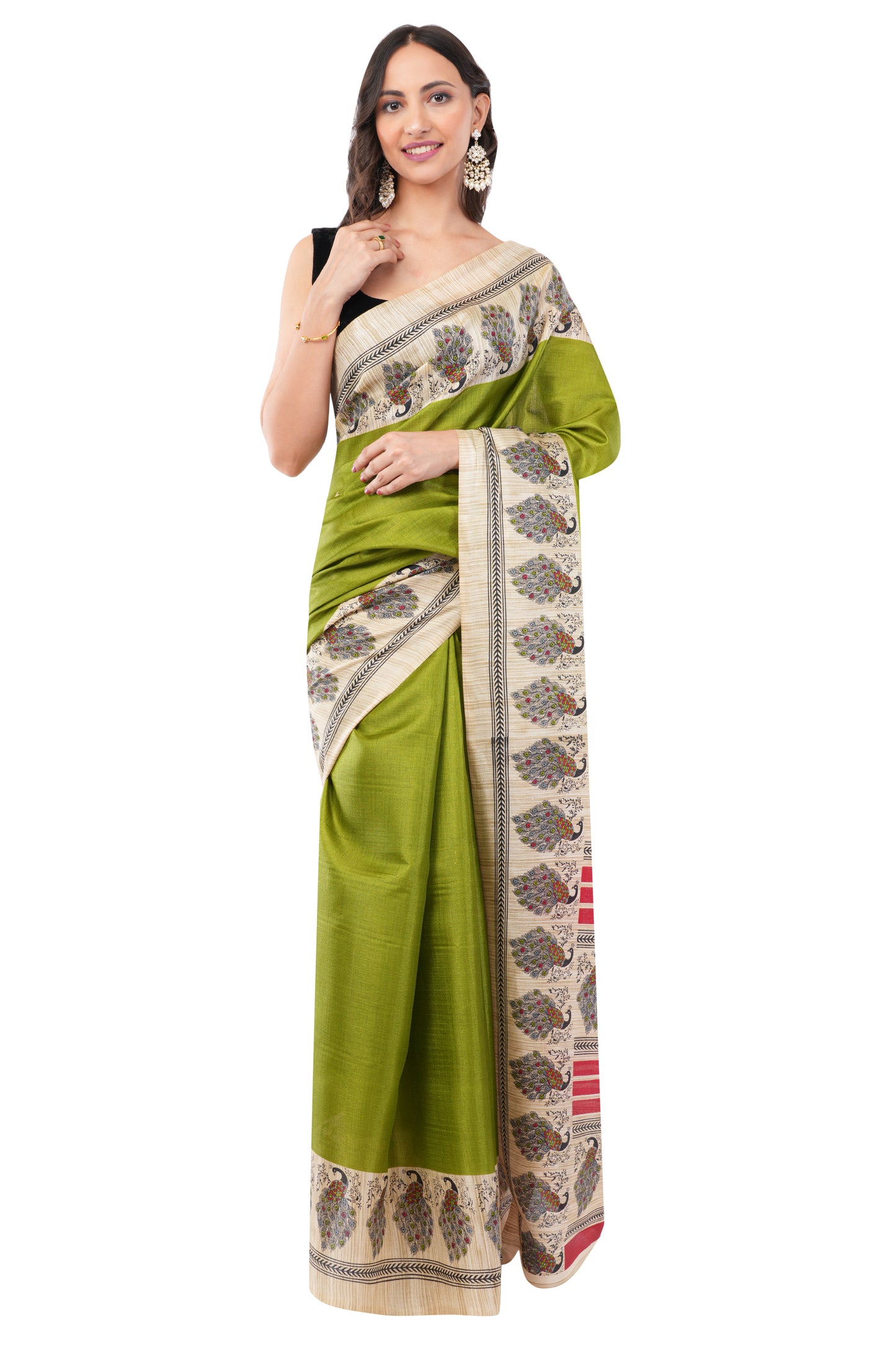 Olive Majesty - The Peacock Garden Saree