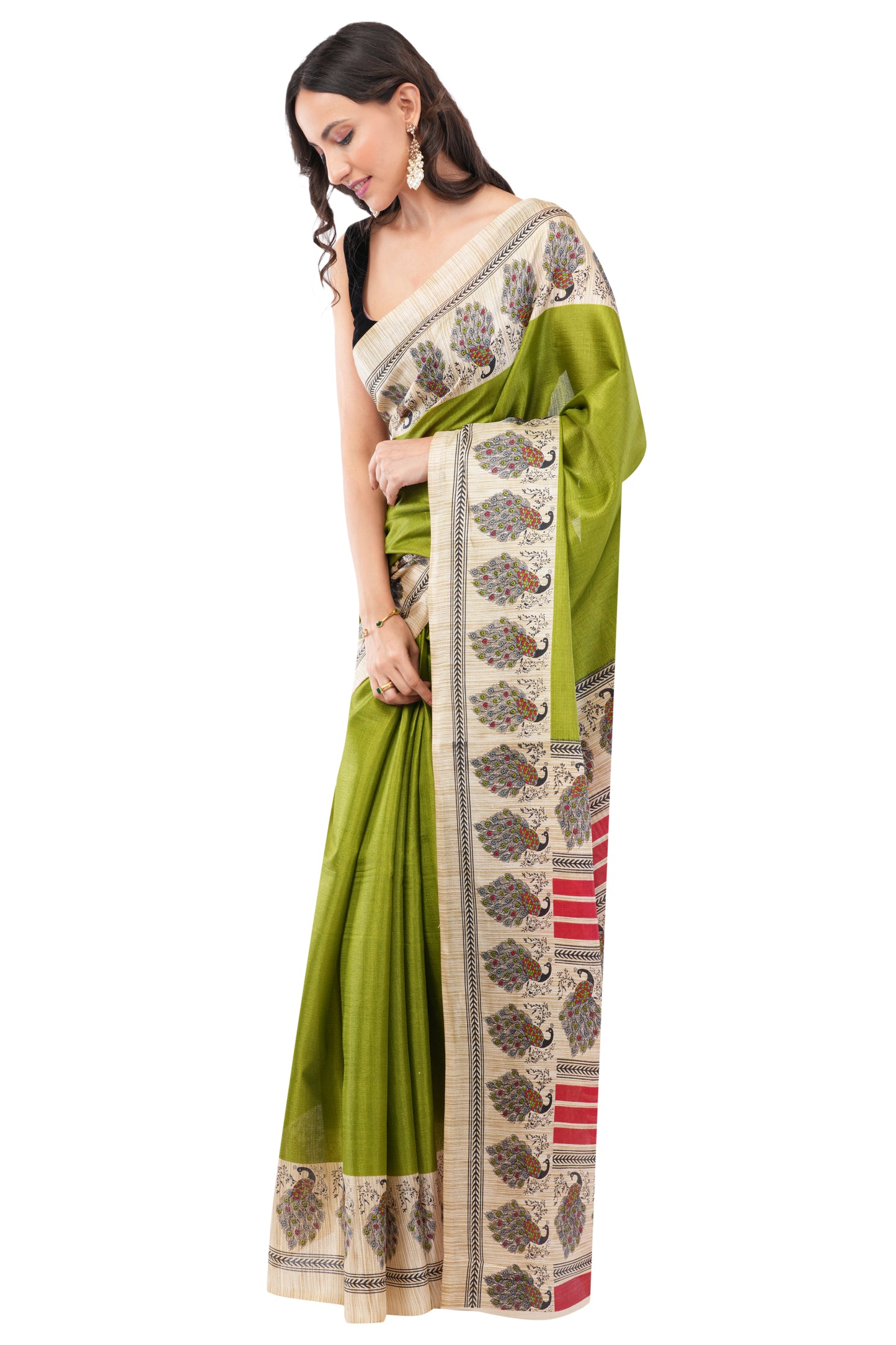 Olive Majesty - The Peacock Garden Saree
