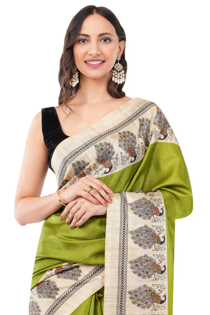 Olive Majesty - The Peacock Garden Saree
