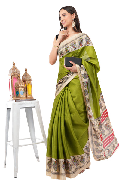 Olive Majesty - The Peacock Garden Saree