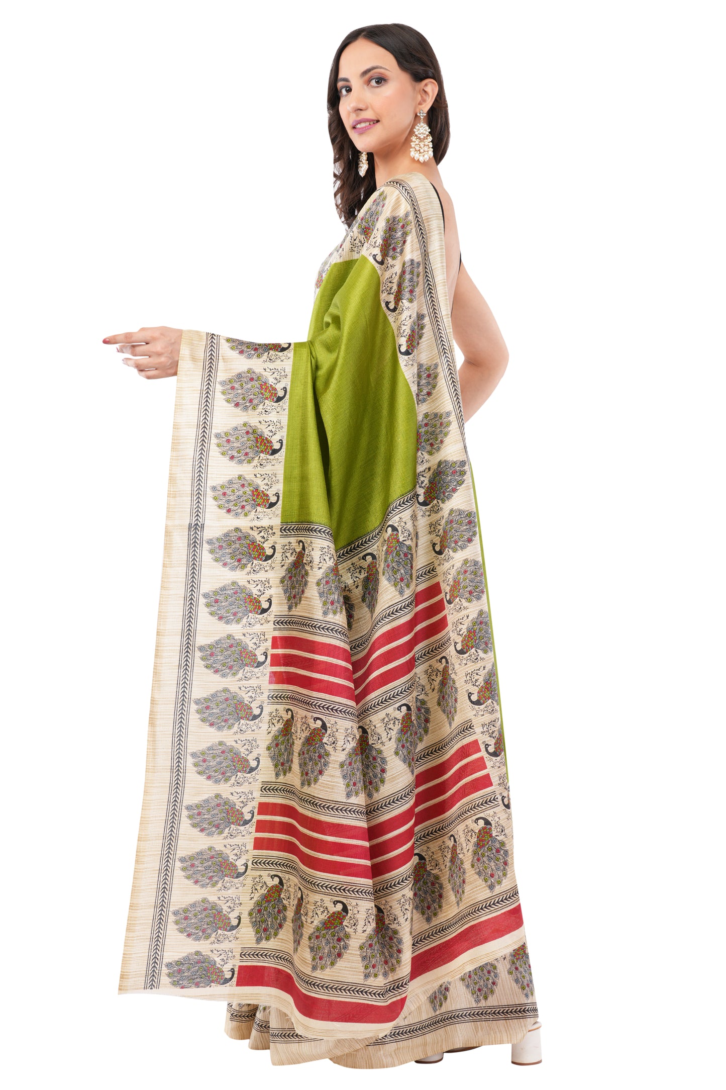 Olive Majesty - The Peacock Garden Saree