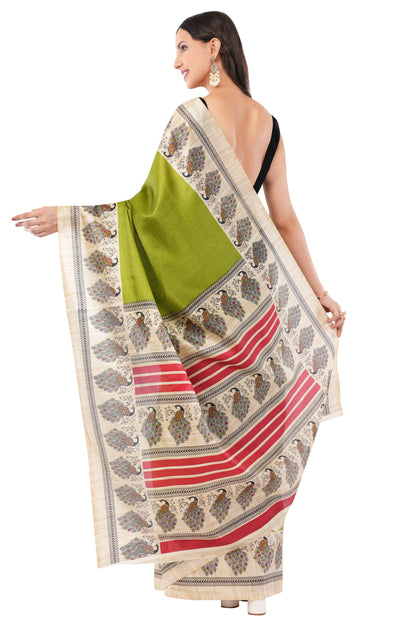 Olive Majesty - The Peacock Garden Saree