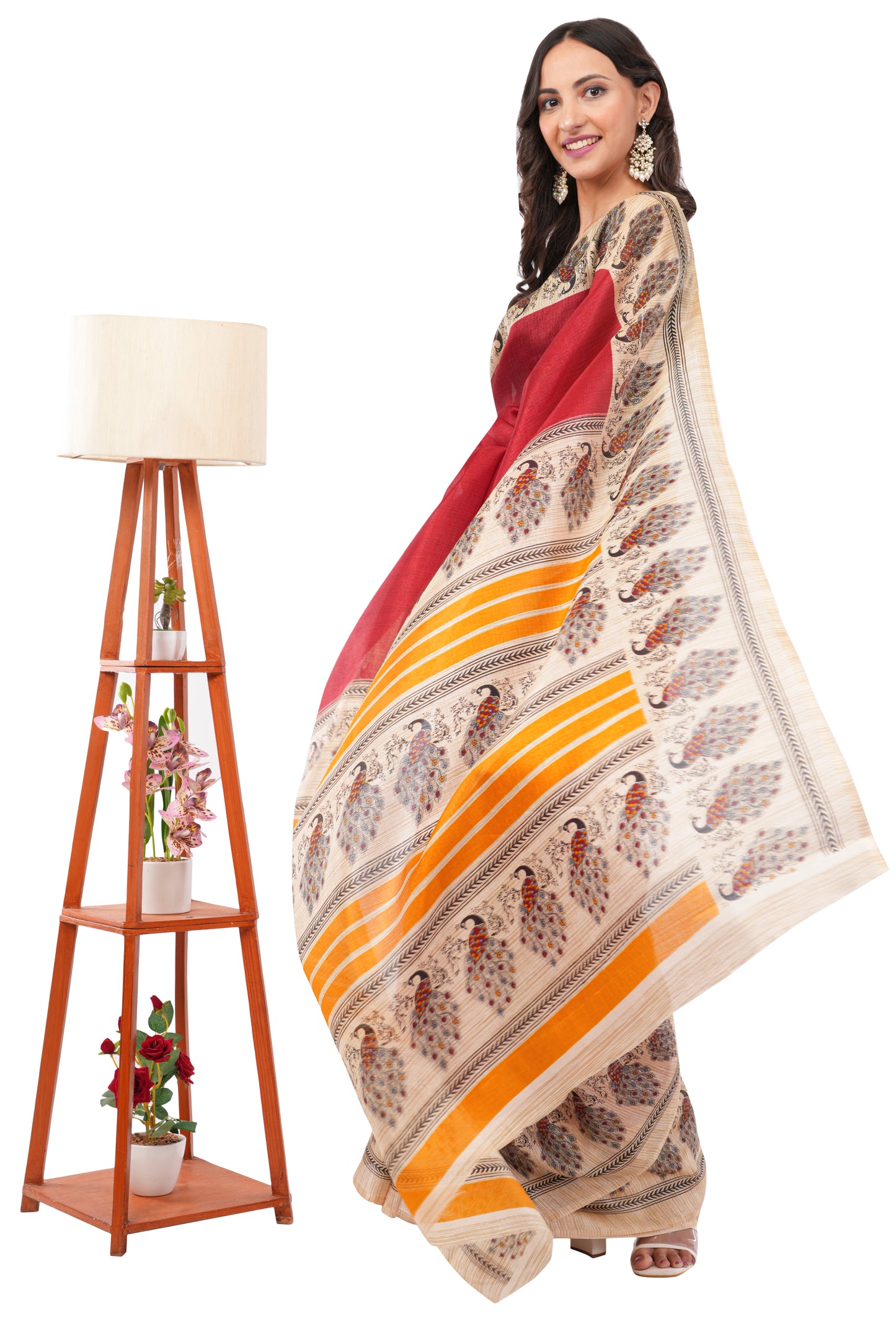 Crimson Elegance - The Heritage Ensemble Saree