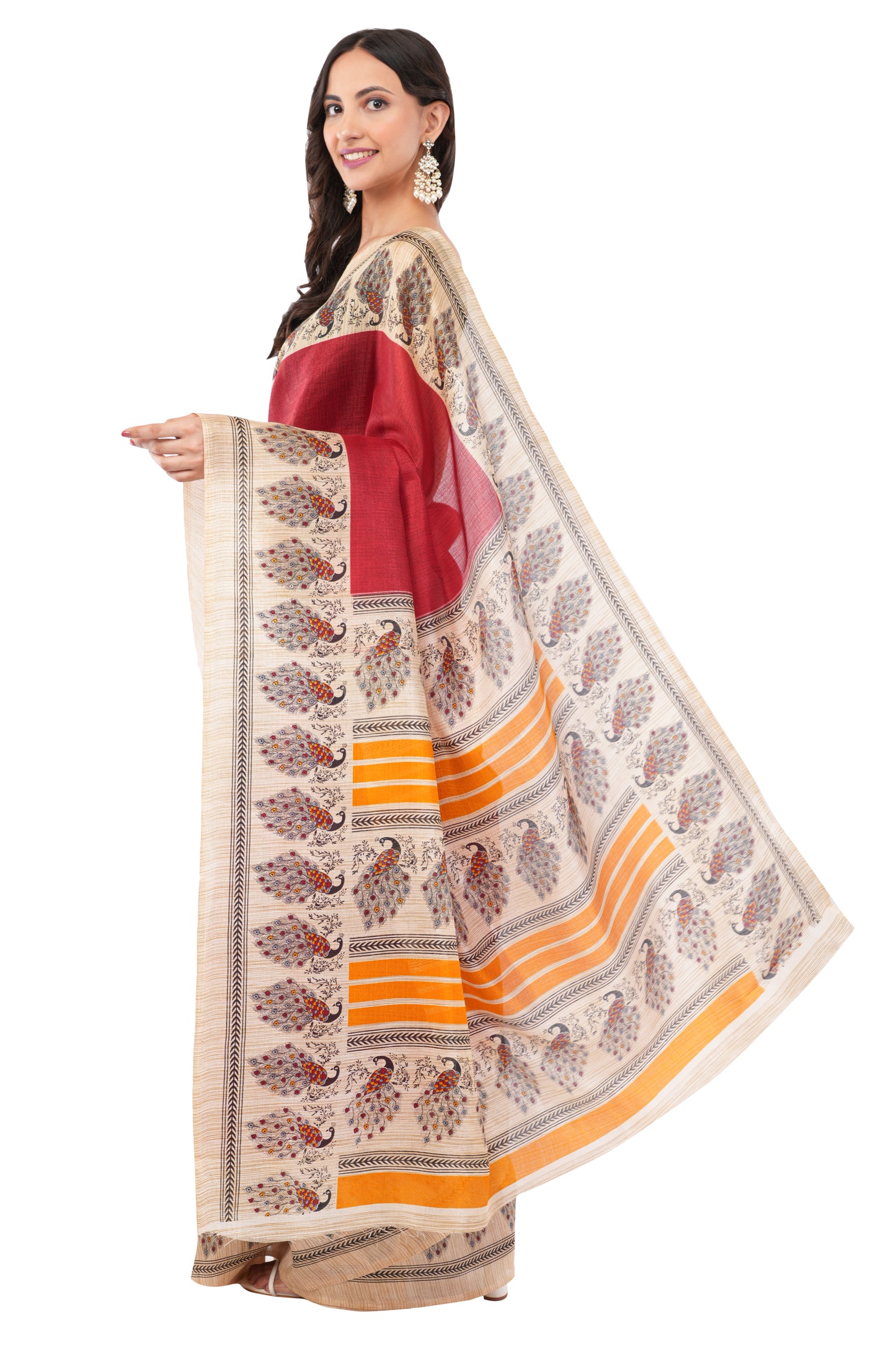 Crimson Elegance - The Heritage Ensemble Saree