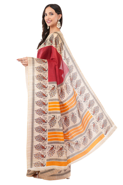 Crimson Elegance - The Heritage Ensemble Saree