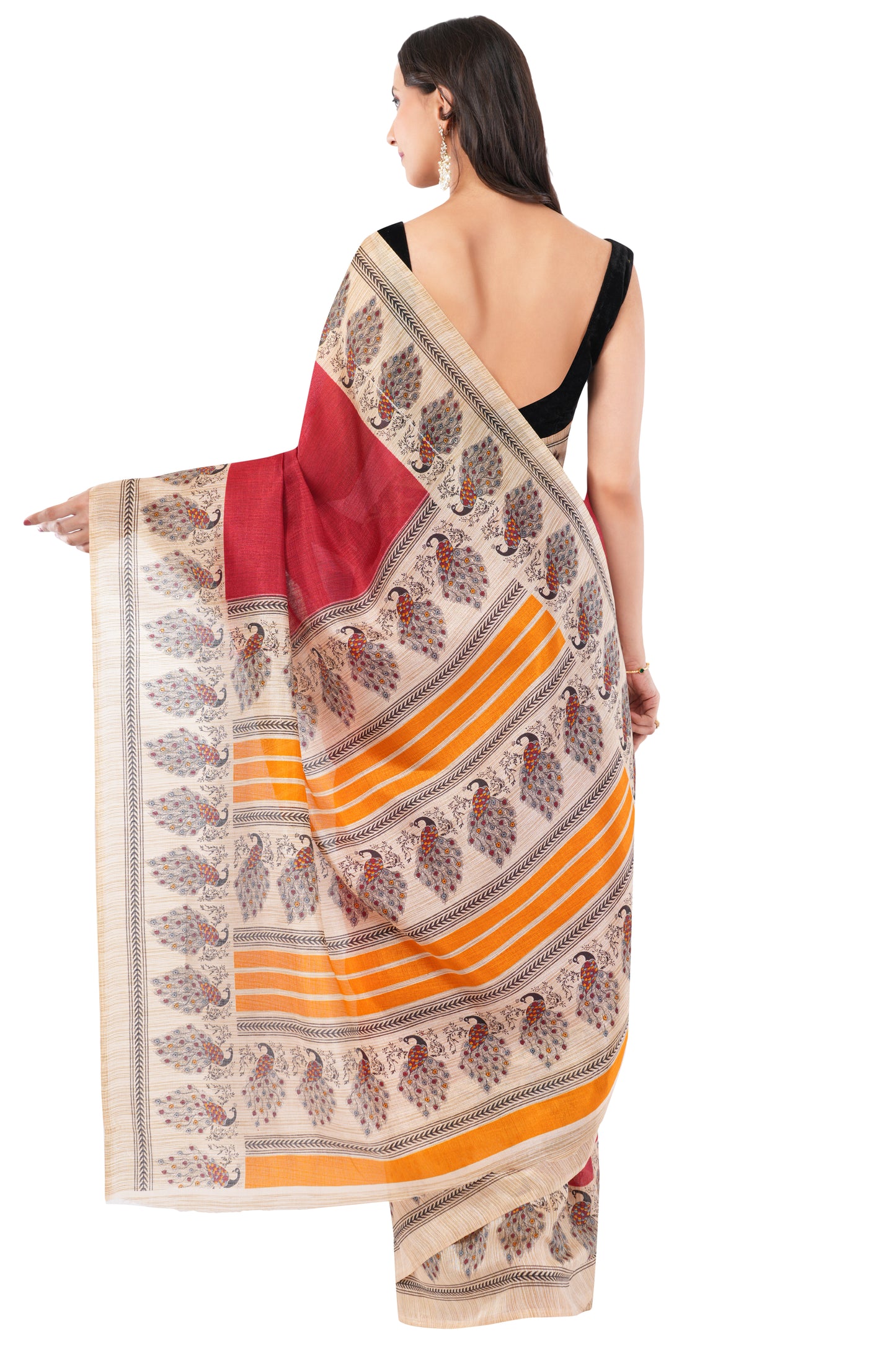 Crimson Elegance - The Heritage Ensemble Saree
