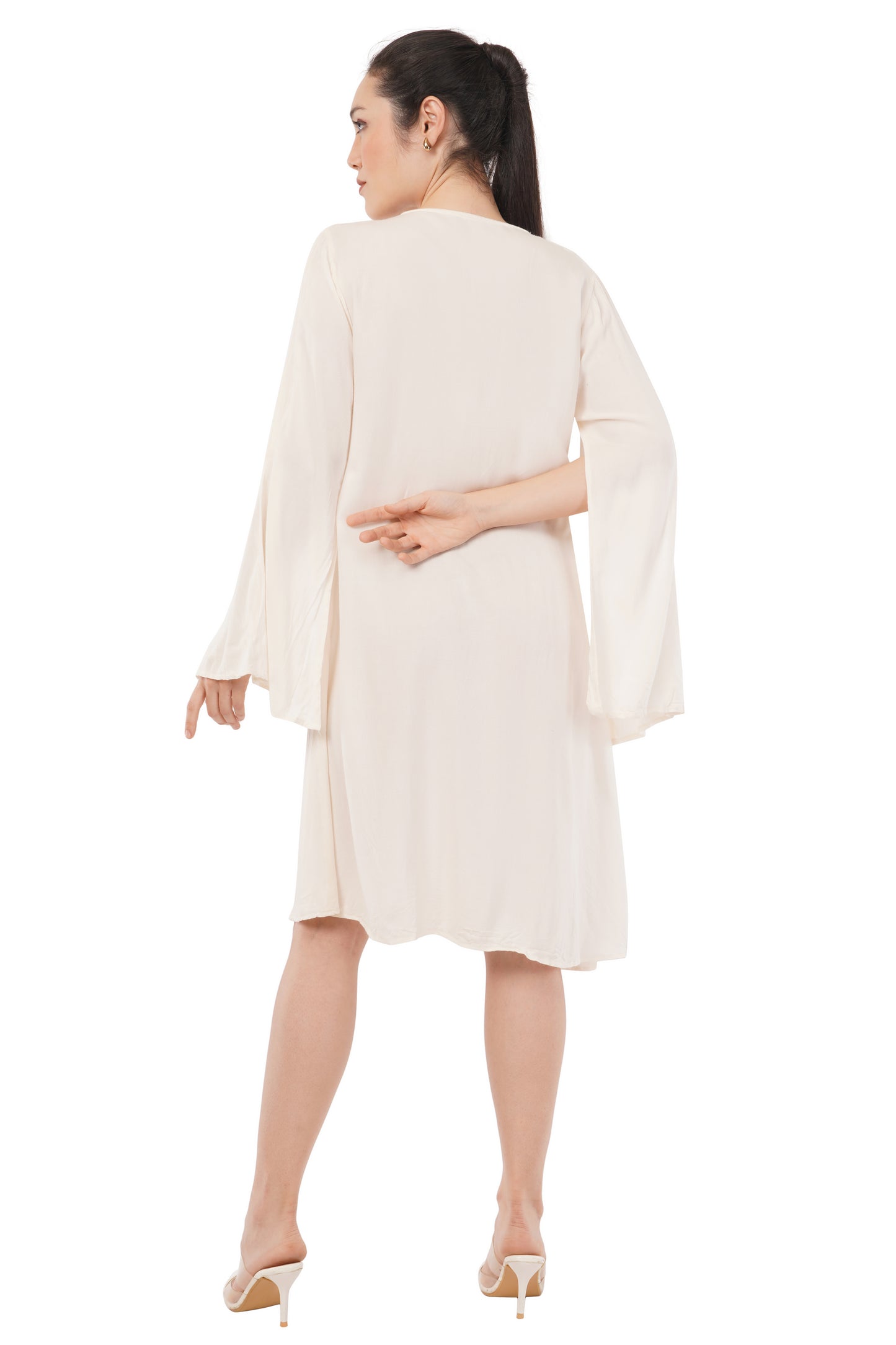 The Ivory Serenity Tunic | Long Sleeve Button Dress