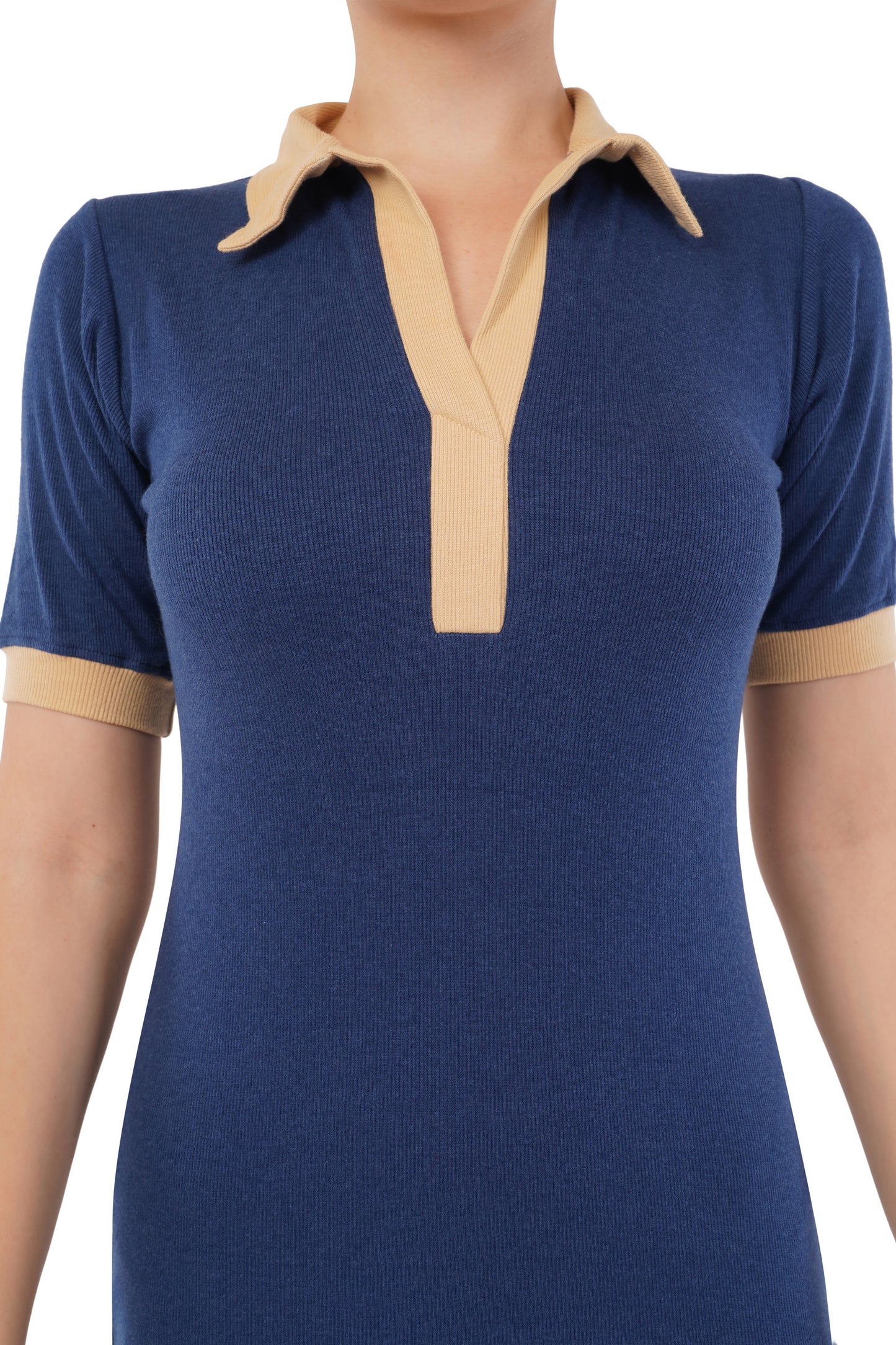 The Sapphire Contrast Dress | Navy Honeygold Polo