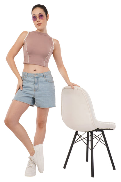 The Blush Athletic Tank | Contrast Trim Crop