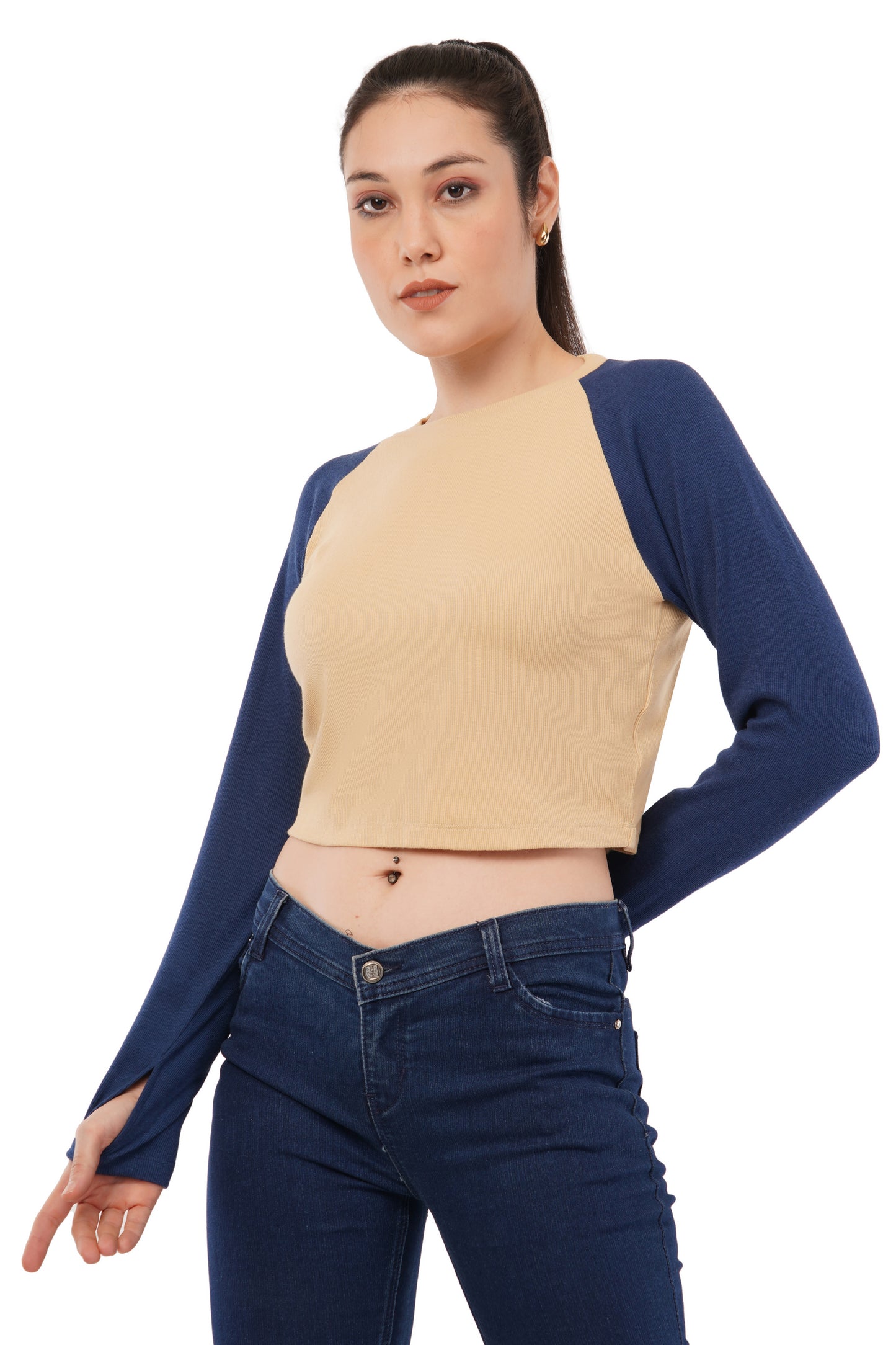 The Raglan Crop | Two-Tone Baseball Top
