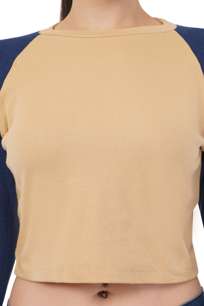 The Raglan Crop | Two-Tone Baseball Top