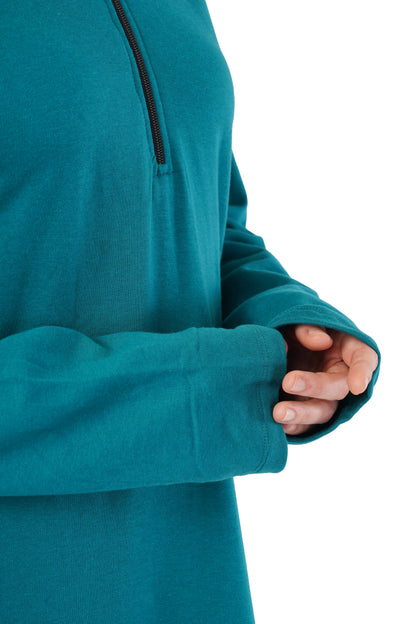 The Peacock Half-Zip | Long Sleeve Bamboo Pullover