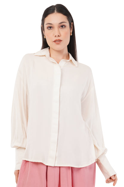 The Pearl Balloon Shirt | Oversized Bamboo Blouse