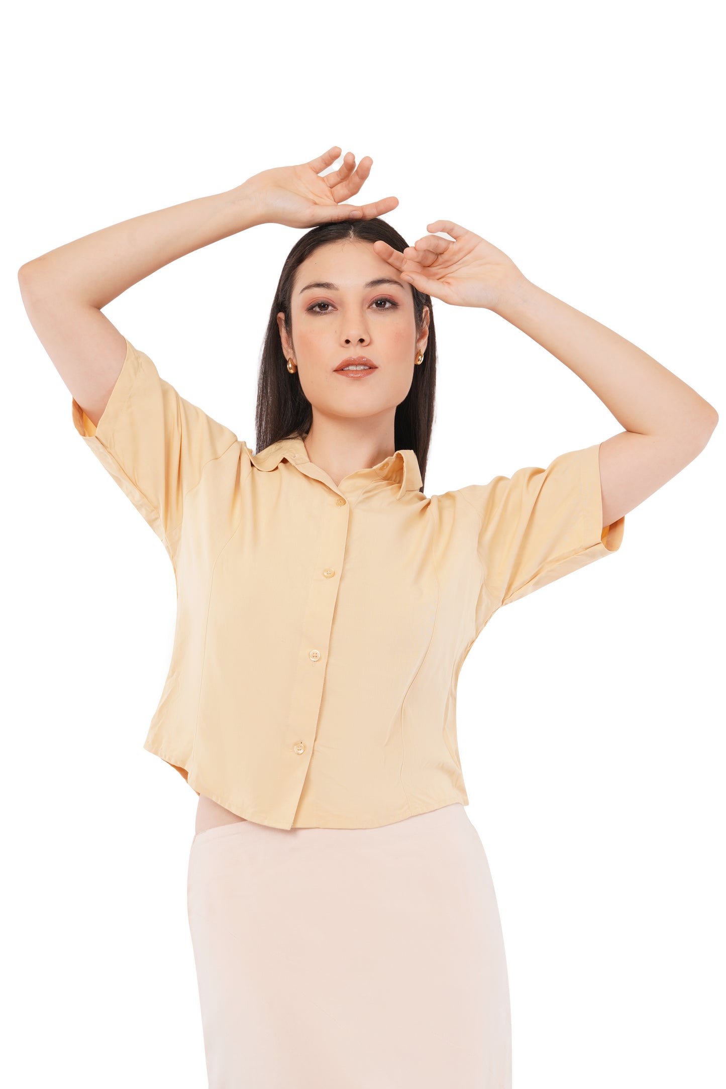 The Honeygold Button Shirt | Short Sleeve Bamboo Blouse