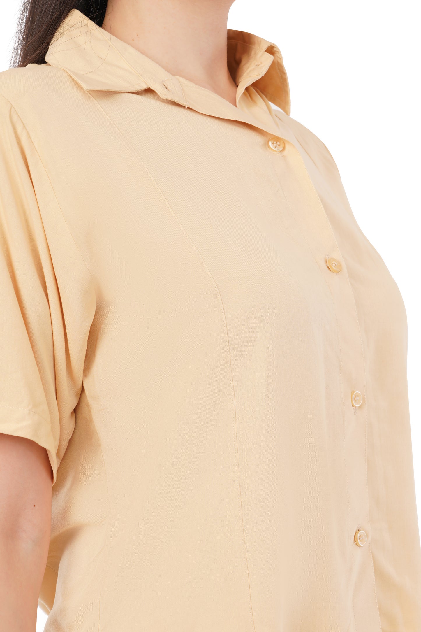The Honeygold Button Shirt | Short Sleeve Bamboo Blouse