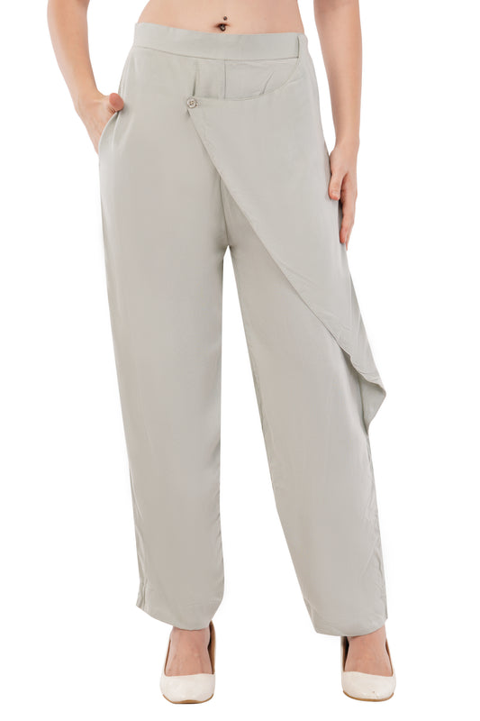 The Marlowe Wrap Trousers | Sage Wide-Leg