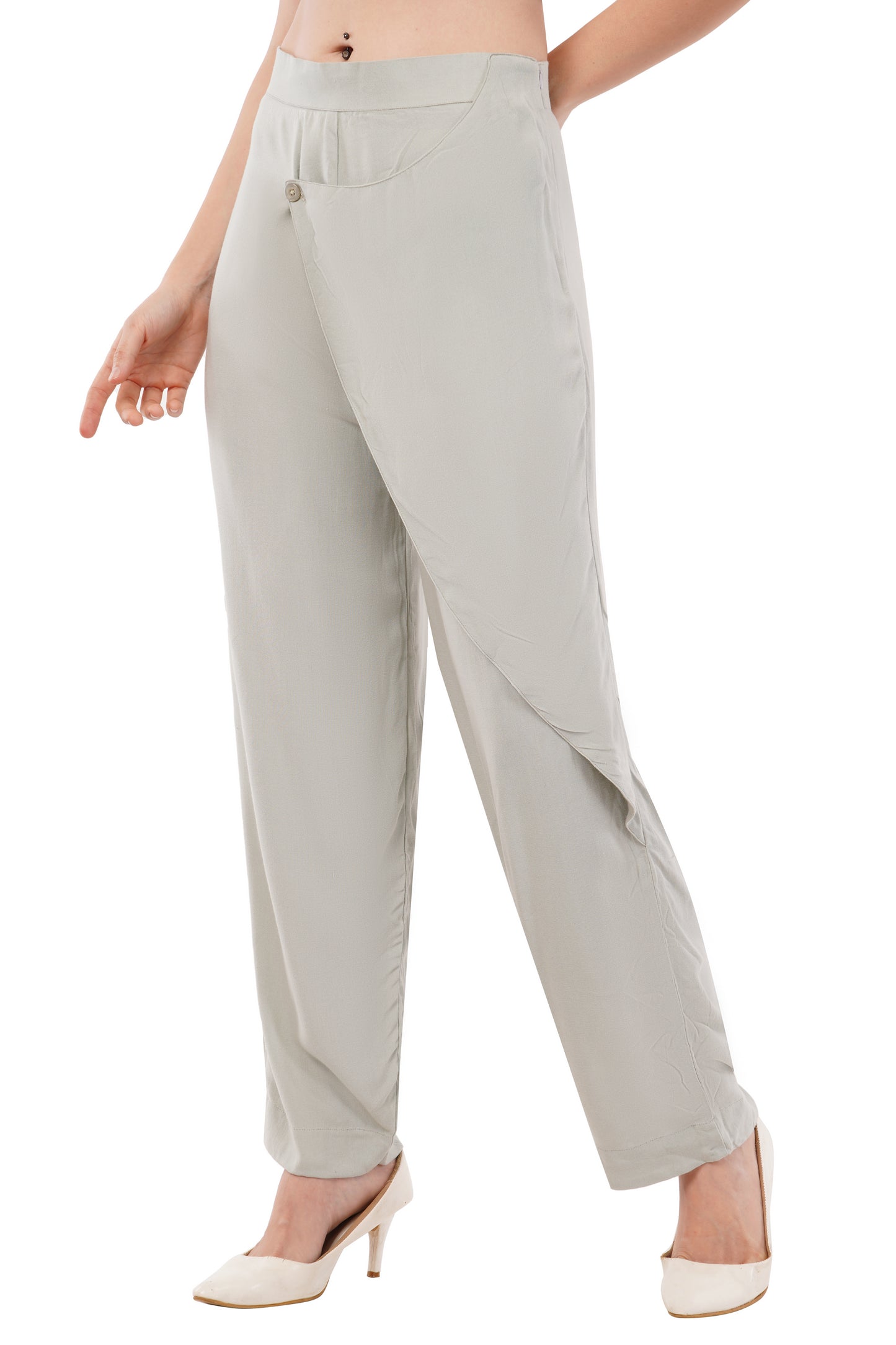 The Marlowe Wrap Trousers | Sage Wide-Leg
