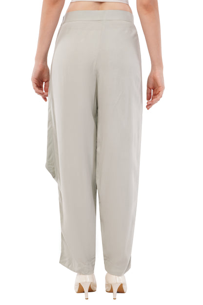 The Marlowe Wrap Trousers | Sage Wide-Leg