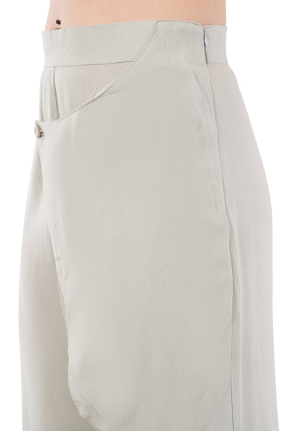 The Marlowe Wrap Trousers | Sage Wide-Leg