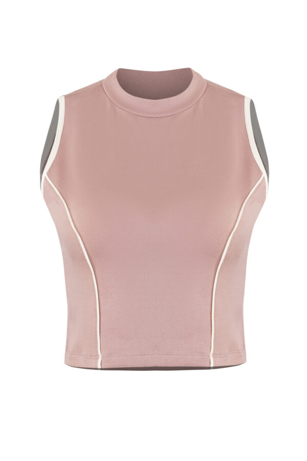 The Blush Athletic Tank | Contrast Trim Crop