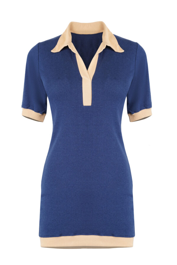 The Sapphire Contrast Dress | Navy Honeygold Polo