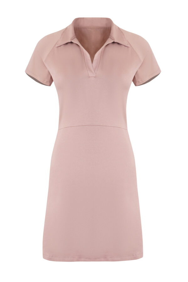 The Aurora Polo Dress in Blush Mauve