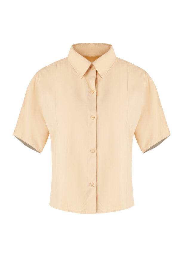 The Honeygold Button Shirt | Short Sleeve Bamboo Blouse