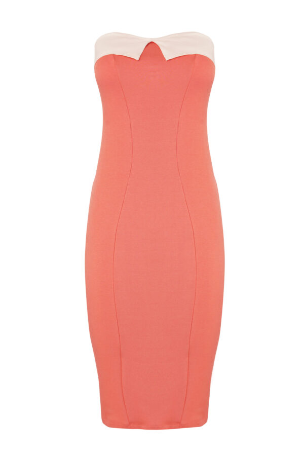 The Coral Colorblock Tube | Strapless Two-Tone Dress