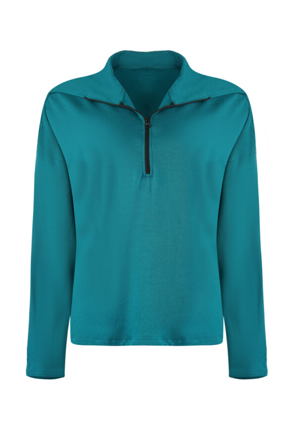 The Peacock Half-Zip | Long Sleeve Bamboo Pullover