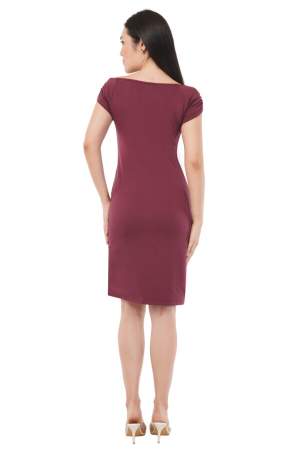 The Wine Ruched Mini | Cap Sleeve Bodycon Dress