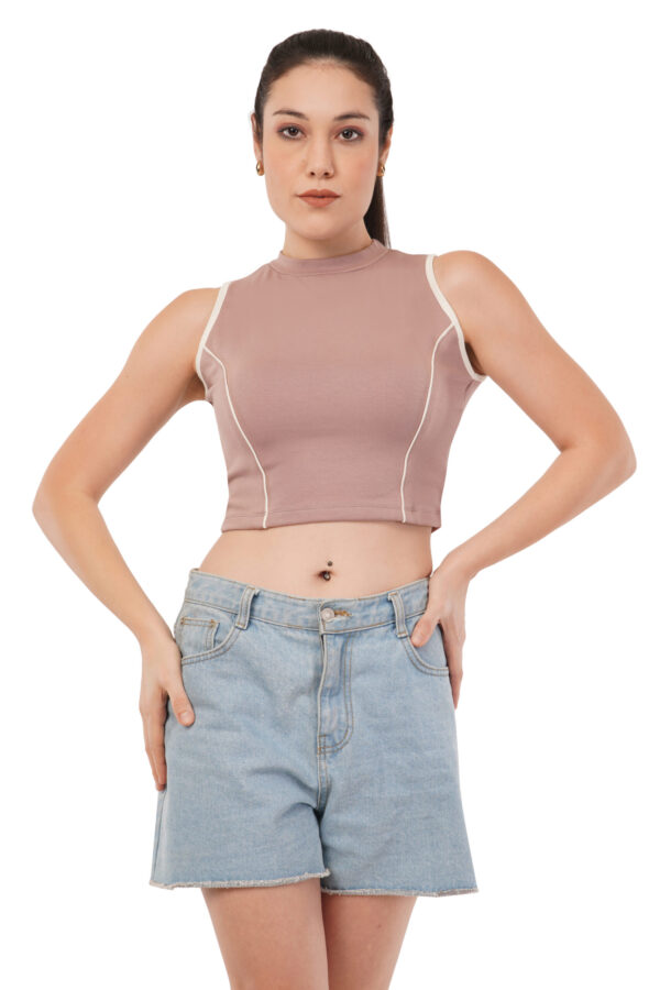 The Blush Athletic Tank | Contrast Trim Crop
