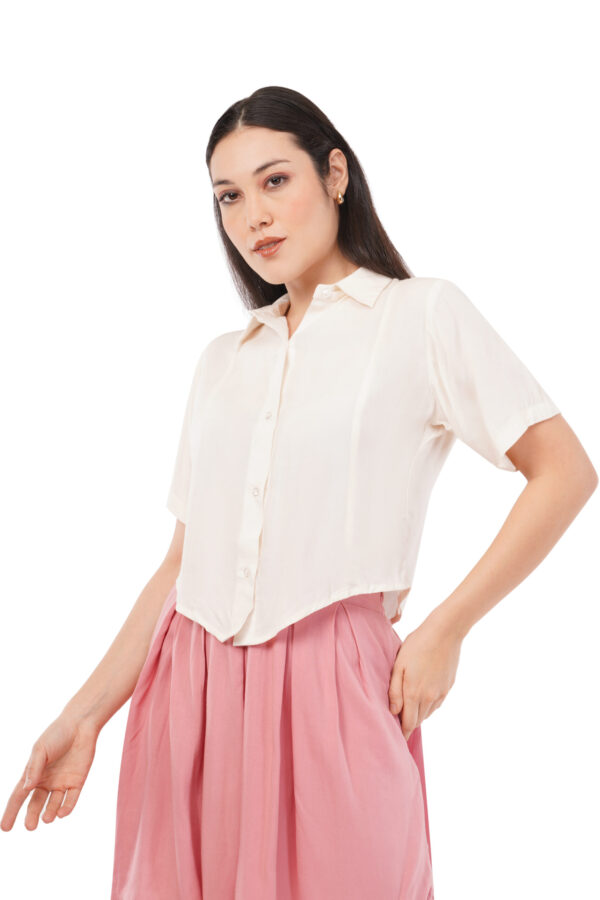 The pearl Point Shirt | Short Sleeve Bamboo Blouse