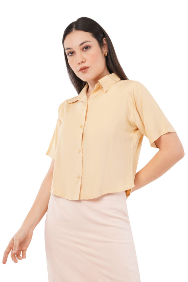 The Honeygold Button Shirt | Short Sleeve Bamboo Blouse